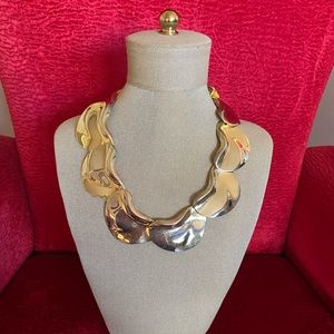 Vintage collar necklace 18”. Gold metal BoHo chic